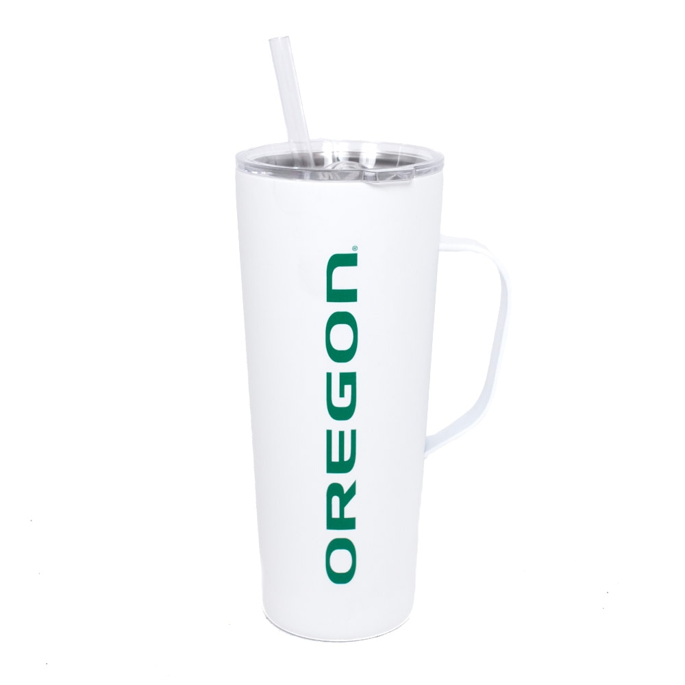 Oregon, Fanatic Group, White, Tumblers, Metal, Home & Auto, 20 ounce, Stainless Steel, Roadie, Straw, Handle, 863196